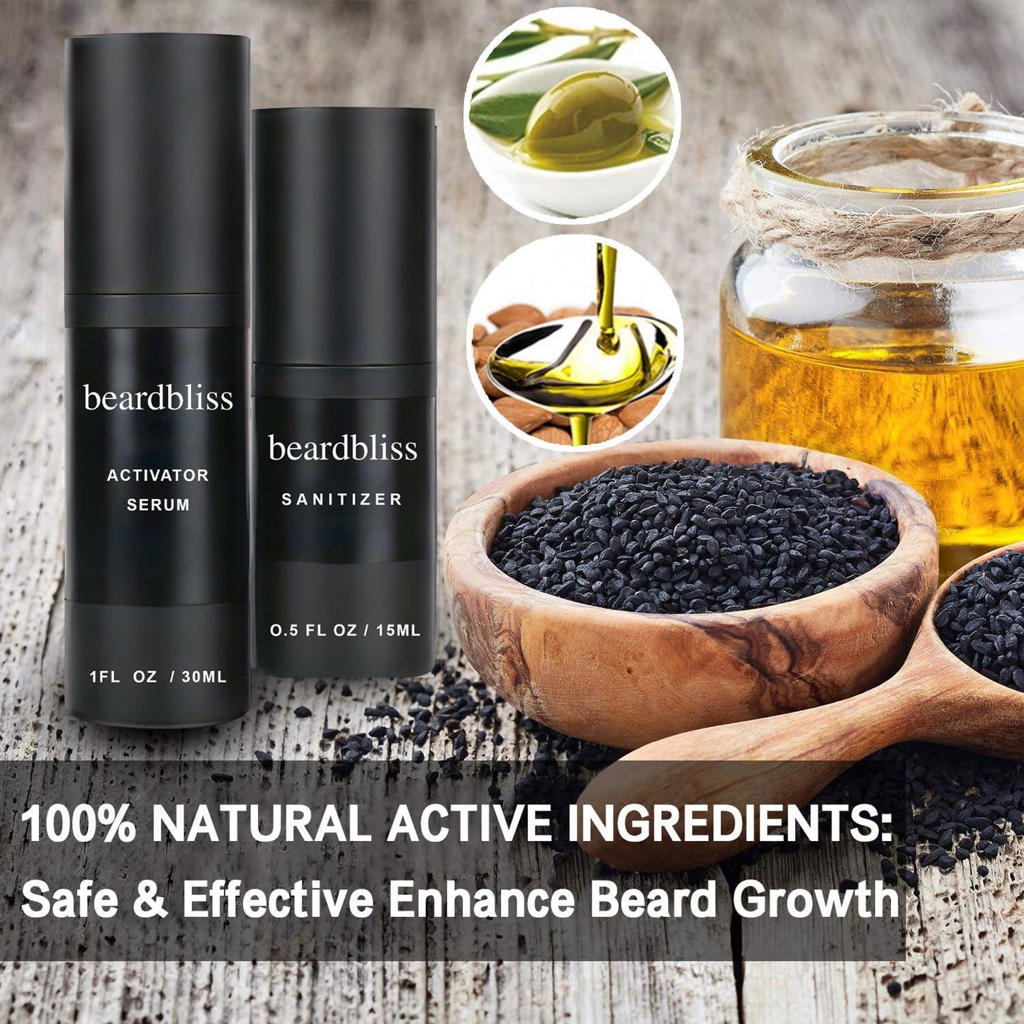 Beardbliss beard growth kit, premium beard set growth 4 in 1.